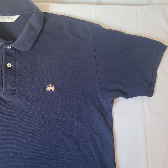 Brooks Brothers Golden Fleece Polo Shirt Navy Large Made in USA 100% Cotton - Picture 6 of 7